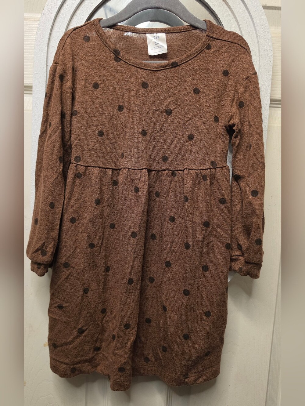 GAP Brown Dress with Dark Brown Polka Dots